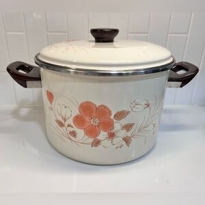 Vintage Hearthside Water Colors Blush Porcelain on Steel Cookware Pot